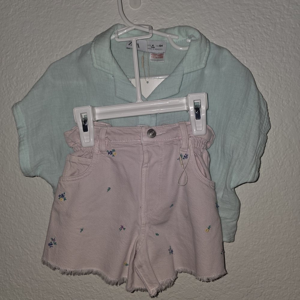 Zara Light Green Linen Shirt
